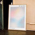 A framed 2001: A Space Odyssey movie script poster displayed in a contemporary interior setting.