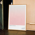 A framed American Psycho movie script poster displayed in a contemporary interior setting.