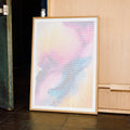 A framed Before Sunrise movie script poster displayed in a contemporary interior setting.