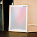 A framed Black Swan movie script poster displayed in a contemporary interior setting.