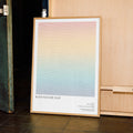 A framed Blade Runner 2049 movie script poster displayed in a contemporary interior setting.