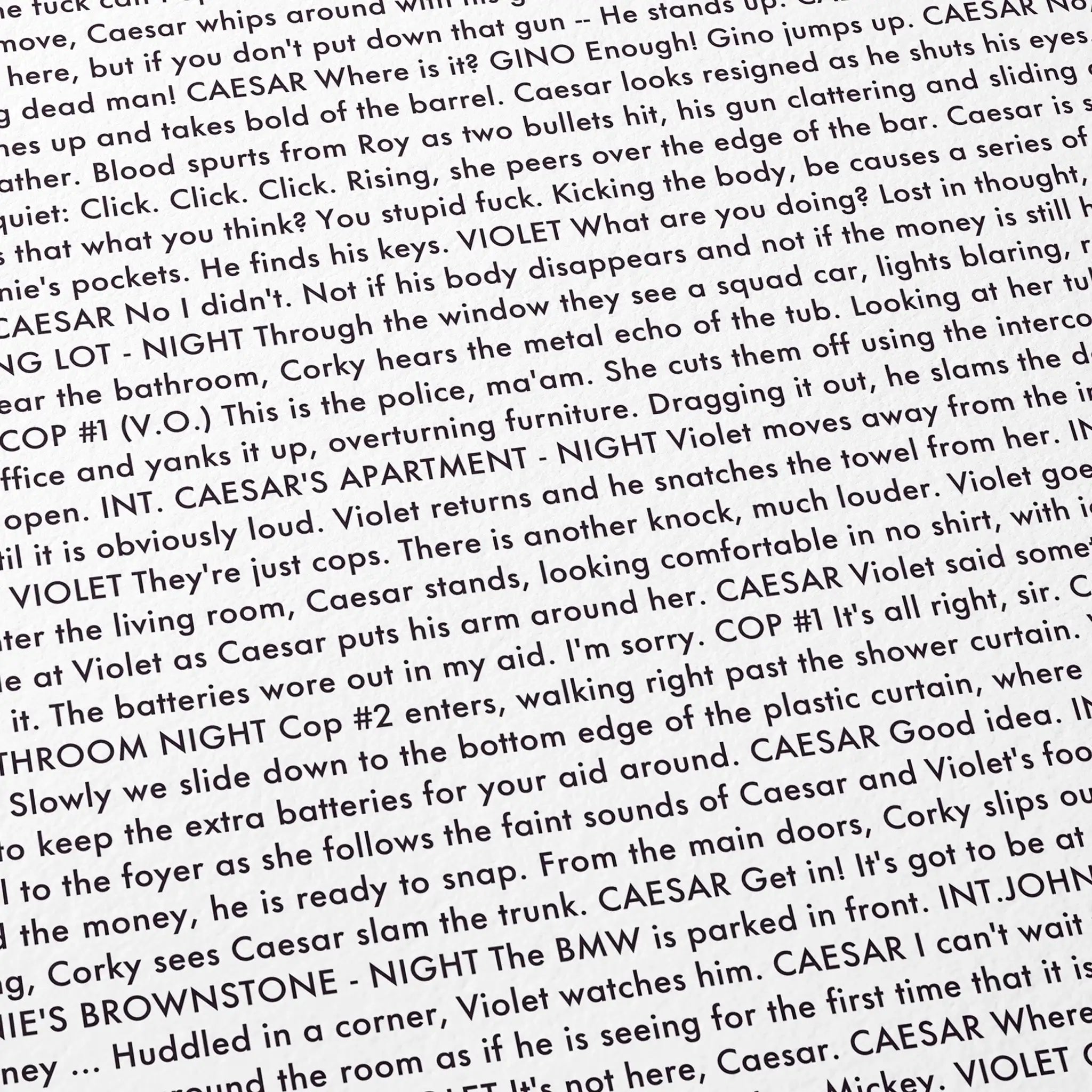 Text from the  'Bound' movie script