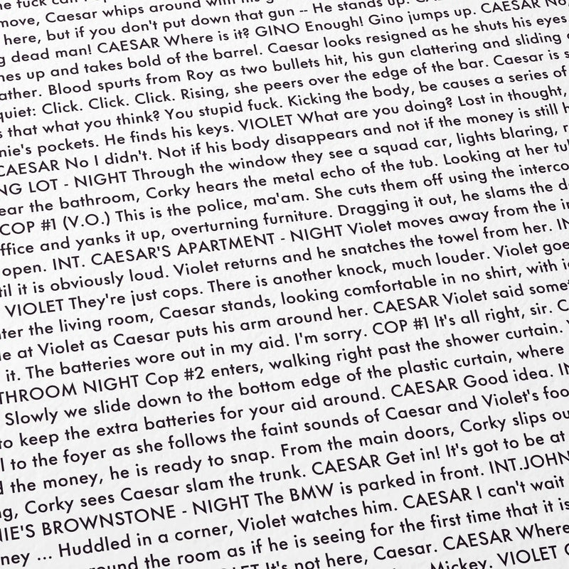 Text from the  'Bound' movie script