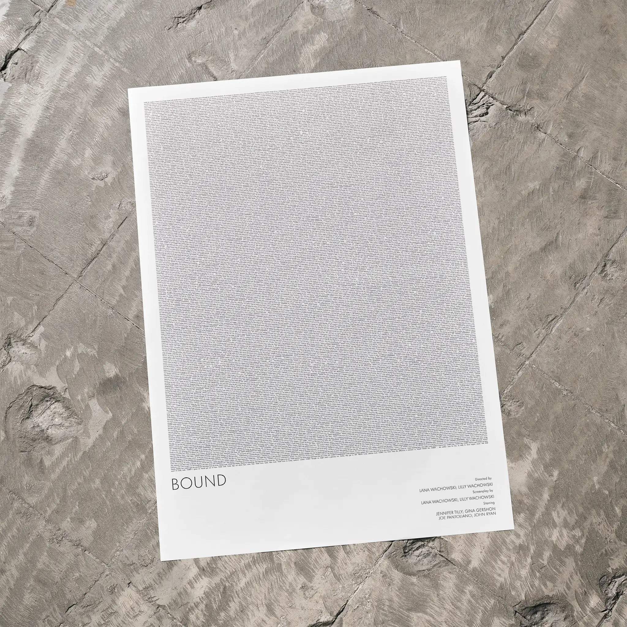 Bound' movie poster (1996) on a concrete floor