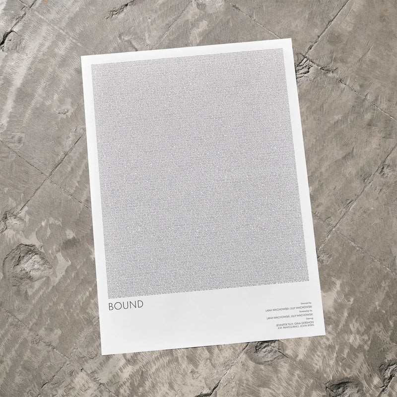 Bound' movie poster (1996) on a concrete floor