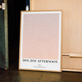 A framed Dog Day Afternoon movie script poster displayed in a contemporary interior setting.
