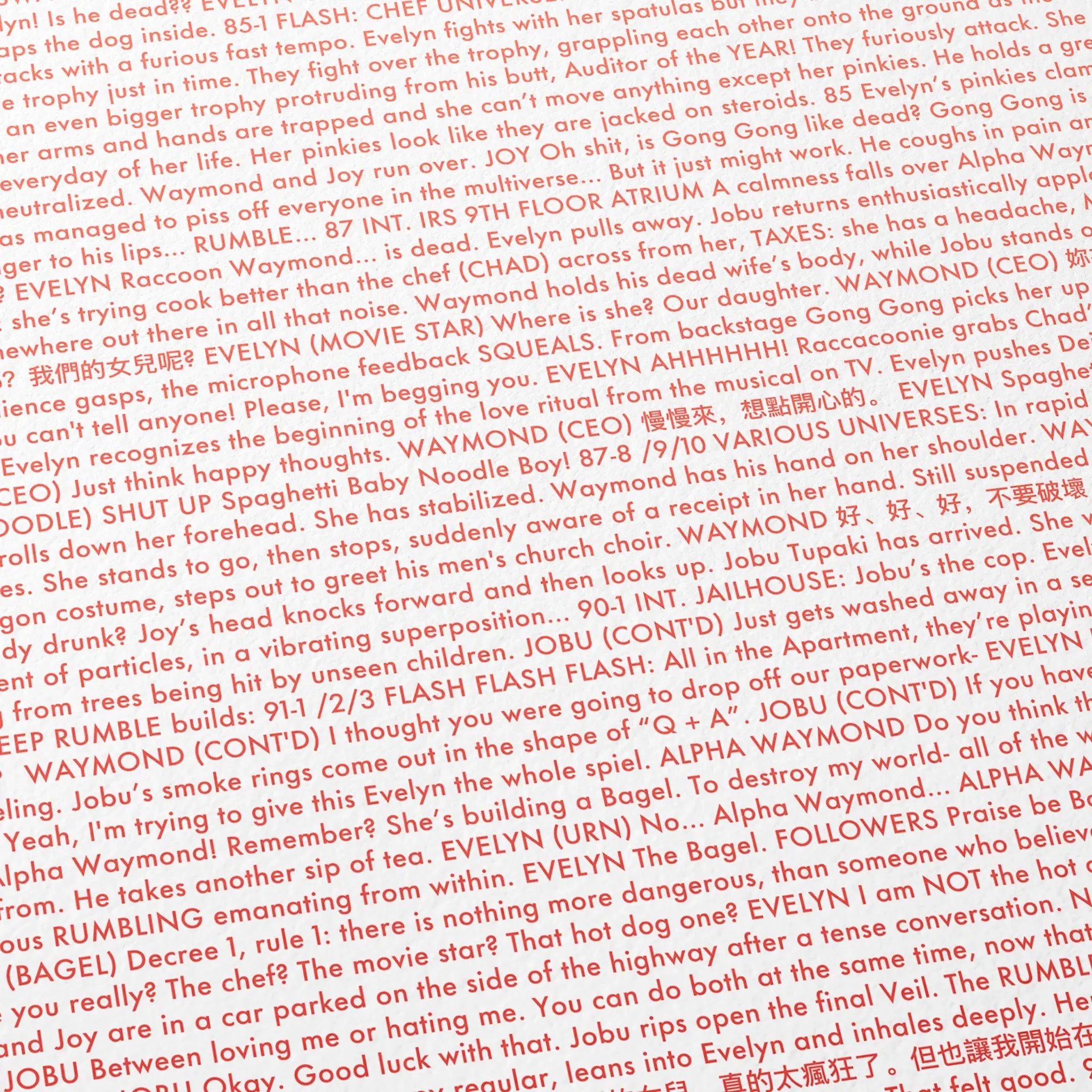 "Everything Everywhere  All At Once" script detail