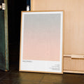 A framed Halloween movie script poster displayed in a contemporary interior setting.