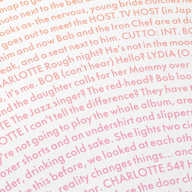 Lost in Translation poster detail showing screenplay.