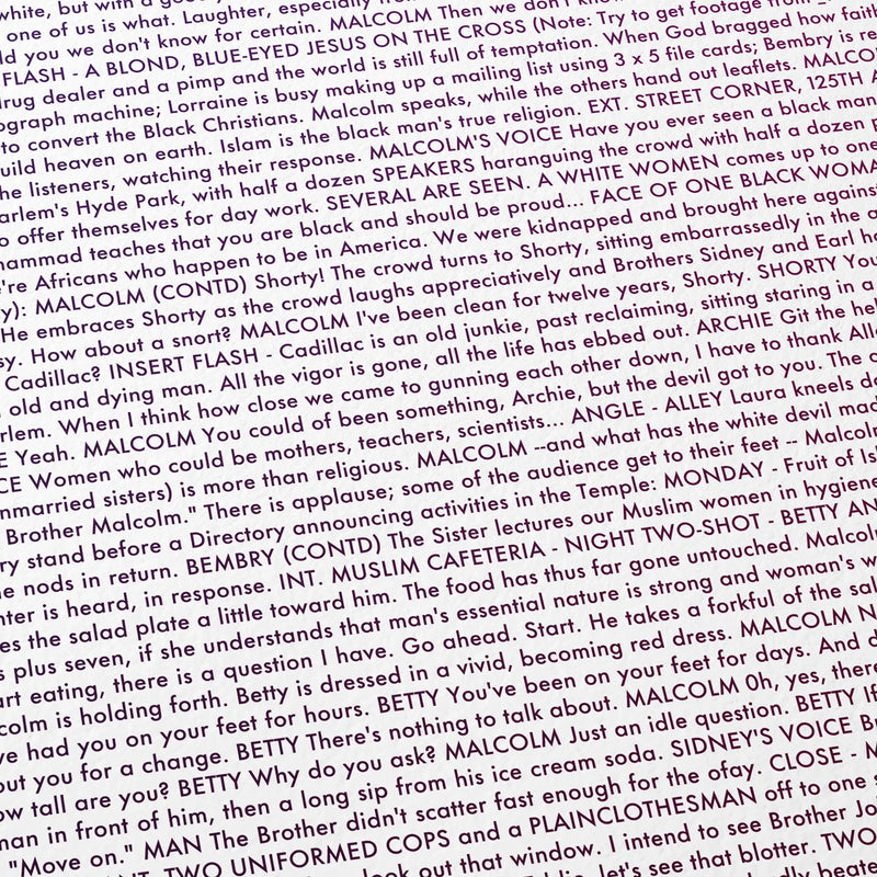 Detail of the Malcolm X script