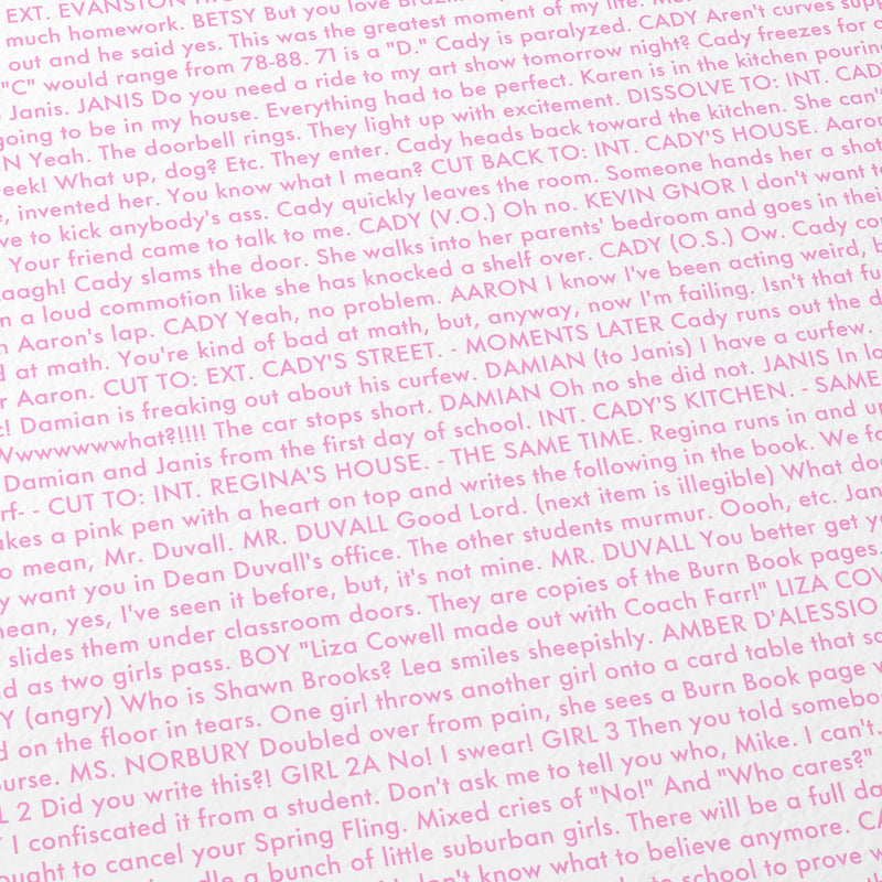 Text on a pink background with white text