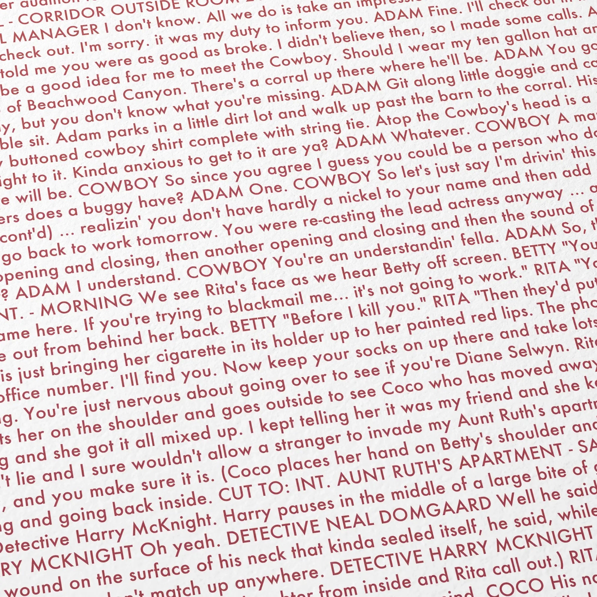 Mulholland Drive screenplay detail