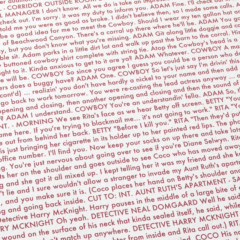 Mulholland Drive screenplay detail