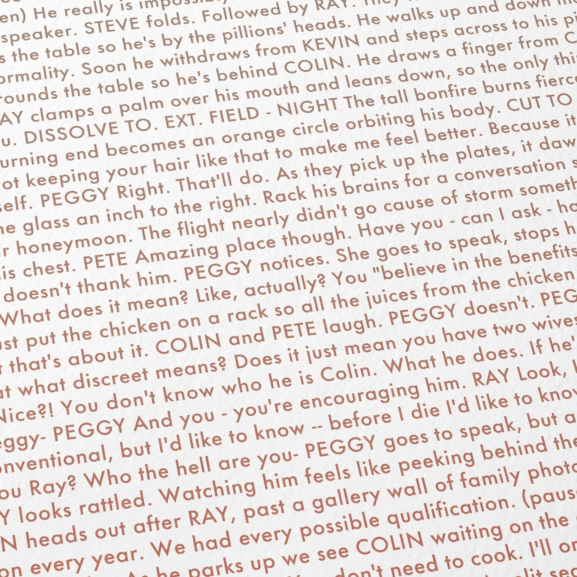 Detail of a Pillion movie poster showing the script.