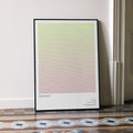 A framed Sideways movie script poster leaning against a wall in a minimalist interior.