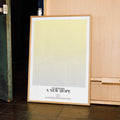 A framed Star Wars: A New Hope movie script poster displayed in a contemporary interior setting.