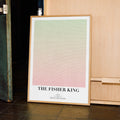 A framed The Fisher King movie script poster displayed in a contemporary interior setting.