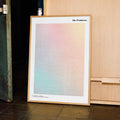 A framed The Producers movie script poster displayed in a contemporary interior setting.