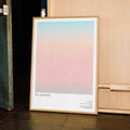A framed The Shining movie script poster displayed in a contemporary interior setting.
