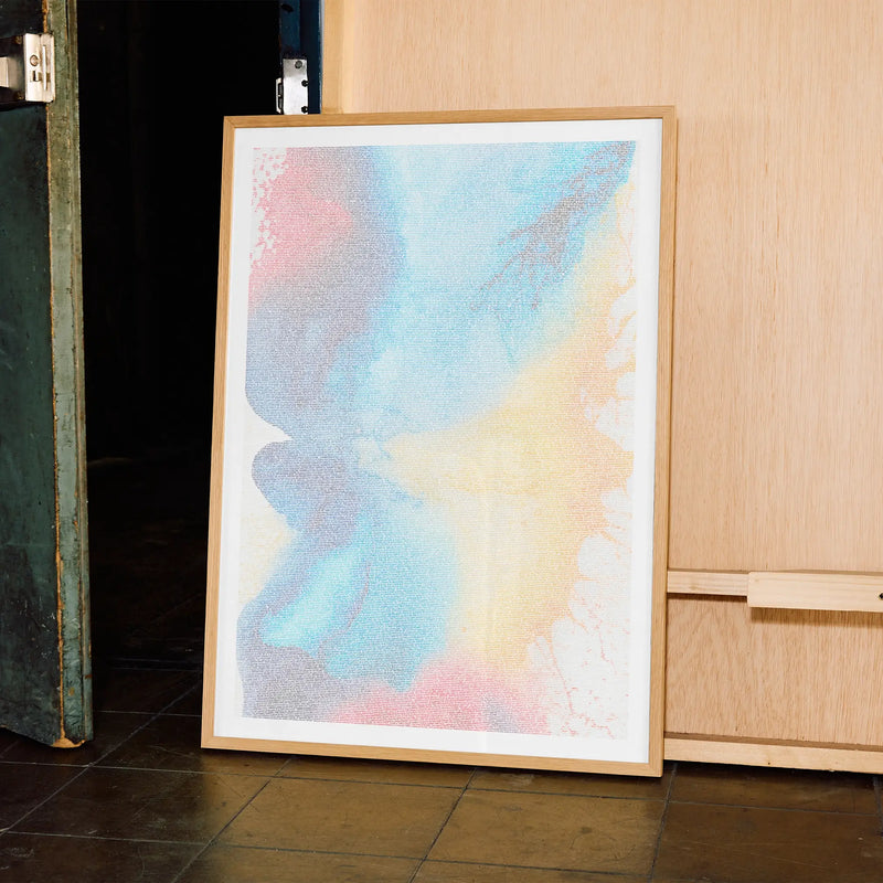 A framed The Social Network movie script poster displayed in a contemporary interior setting.