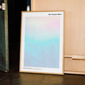 A framed The Truman Show movie script poster displayed in a contemporary interior setting.