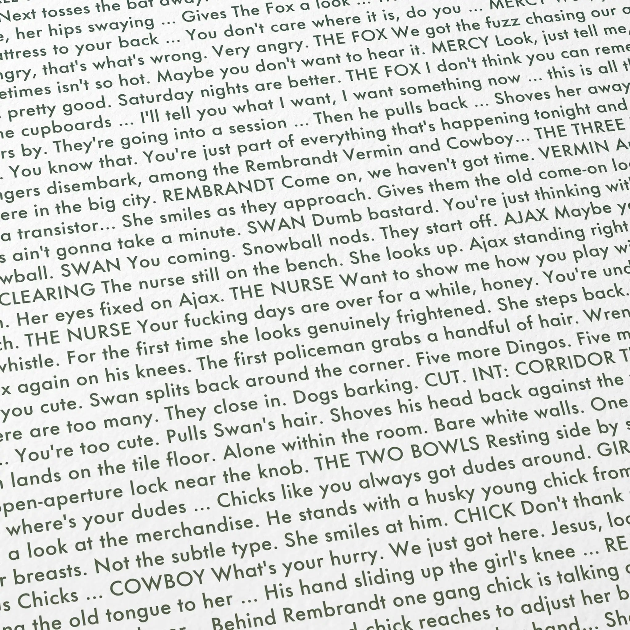 Close up detail showing 'The Warriors' 1979 screenplay