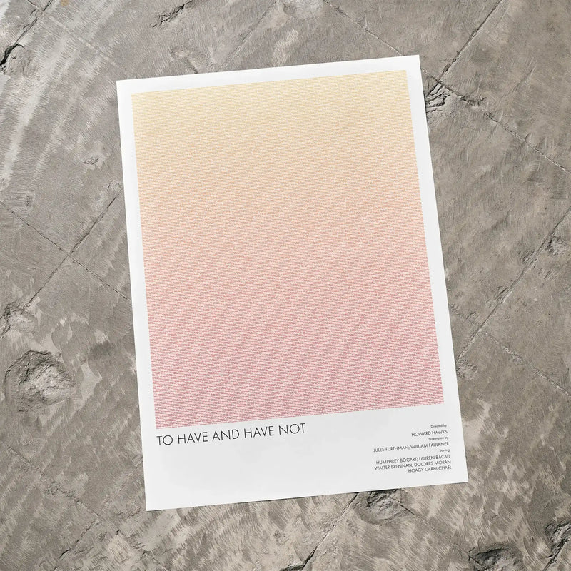 A To Have and Have Not movie script poster laid flat on a textured floor surface.