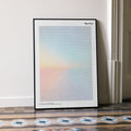 Framed Top Gun movie poster artwork with a gradient color design on a wall.