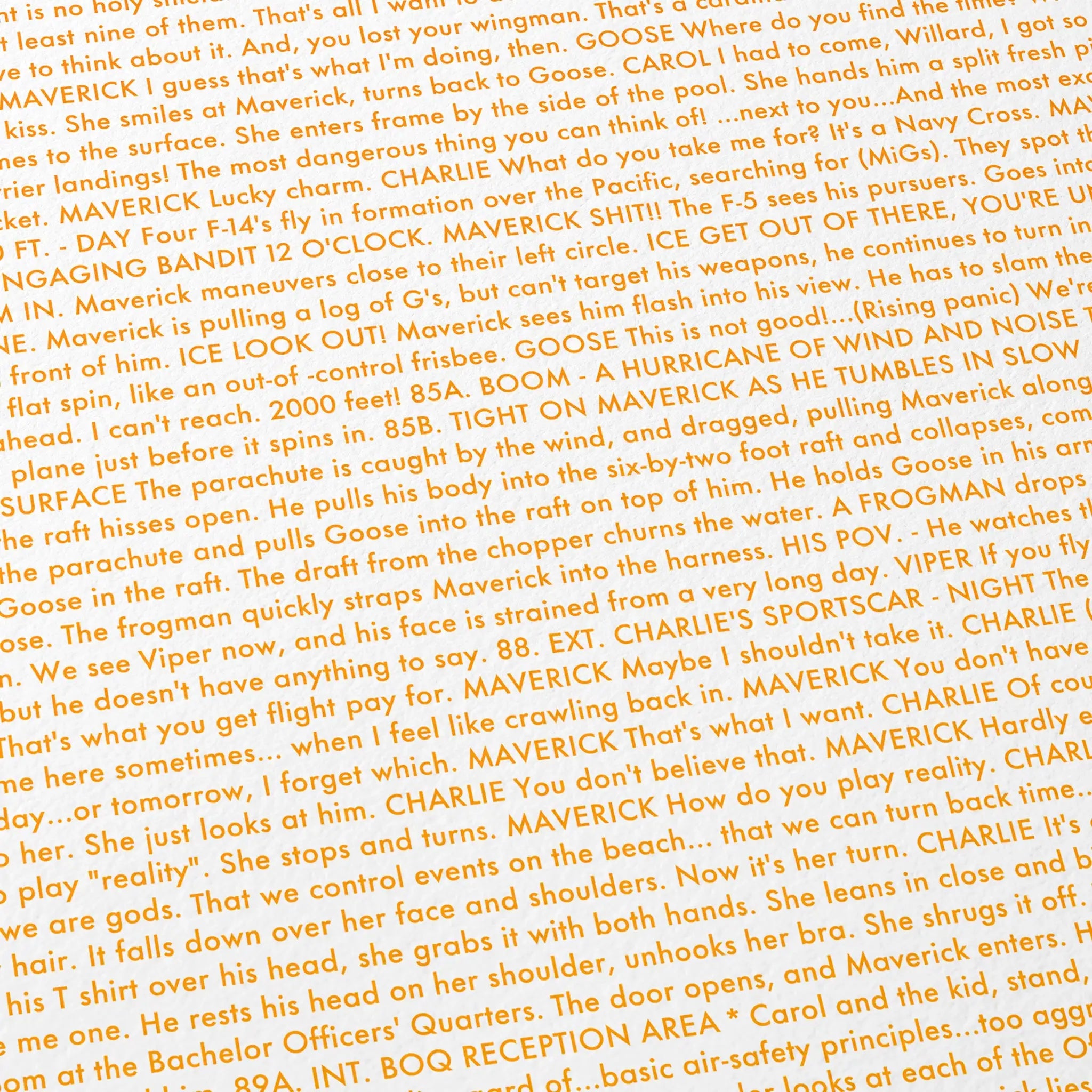 Detail of the Top Gun screenplay