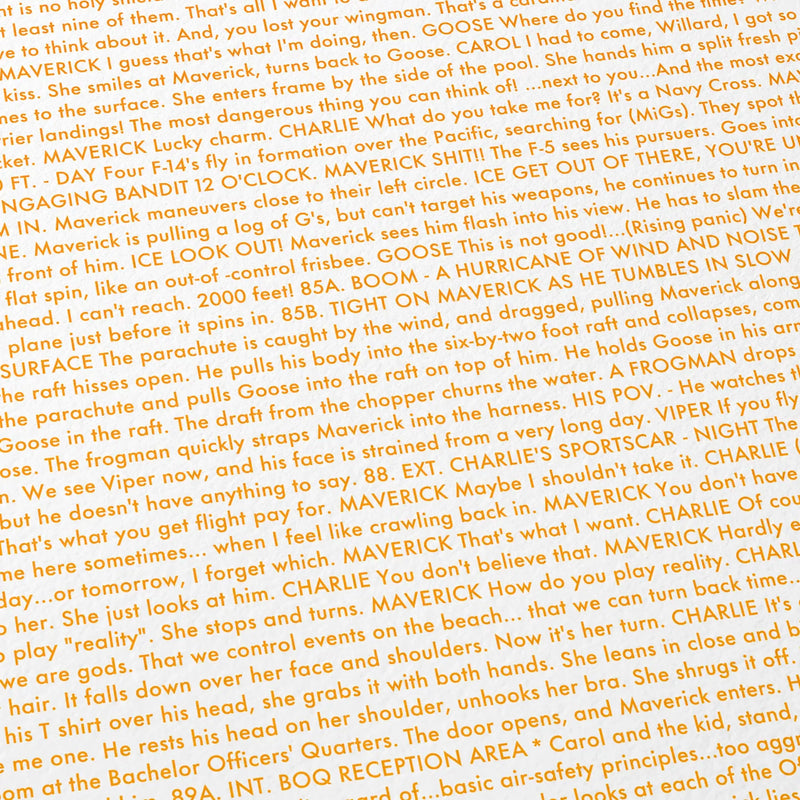 Detail of the Top Gun screenplay