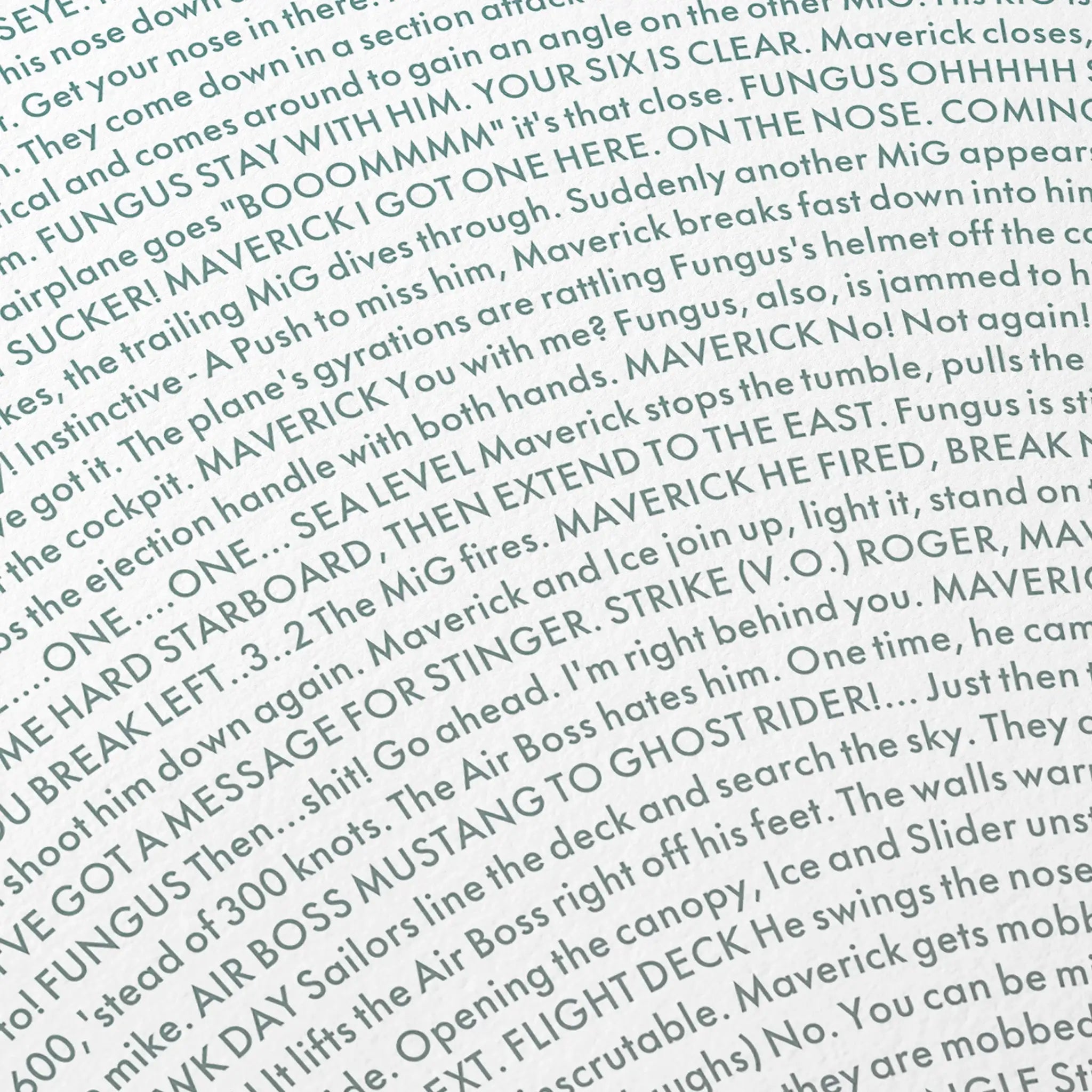 Detail of the Top Gun screenplay